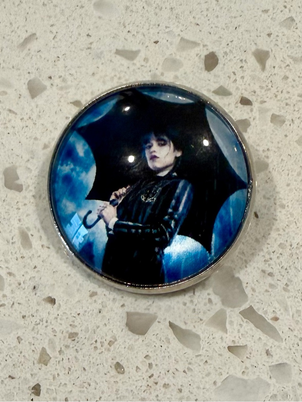 Wednesday Addams Round Enamel Pin